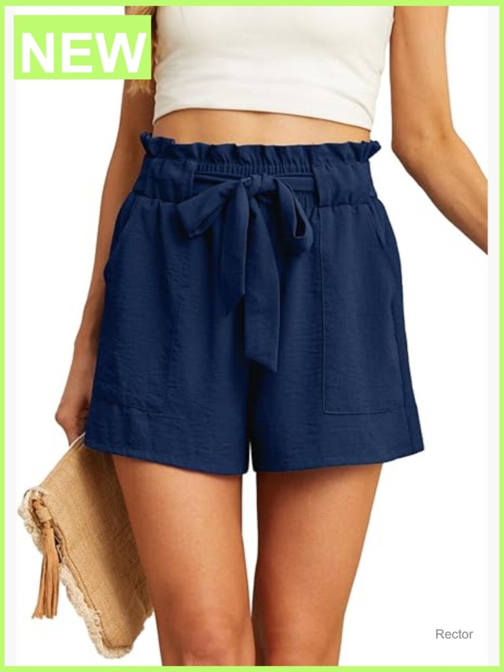 High Waisted Tie Knot Shorts with Pockets Lightweight Casual